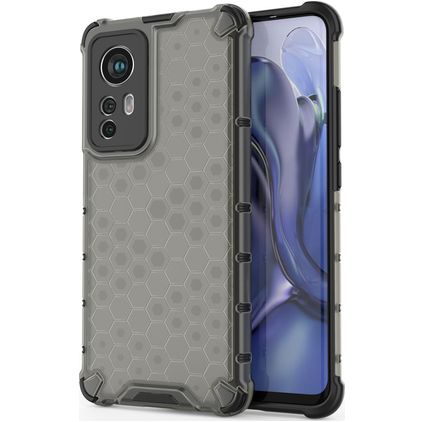 Mobigear Honeycomb Xiaomi 12X Hülle Hardcase Backcover Stoßfest - Schwarz