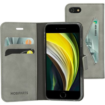 Mobiparts Classic Wallet iPhone SE (2022) Hülle Klapphülle Geldbörse - Granite Grey