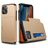 Mobigear Rugged Credit Card Case Gold Apple iPhone 12 / 12 Pro