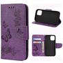 Mobigear Butterfly iPhone 12 Pro Hülle Klapphülle Geldbörse - Lila