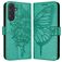 Mobigear Butterfly Samsung Galaxy M55 Hülle Klapphülle Geldbörse - Grün