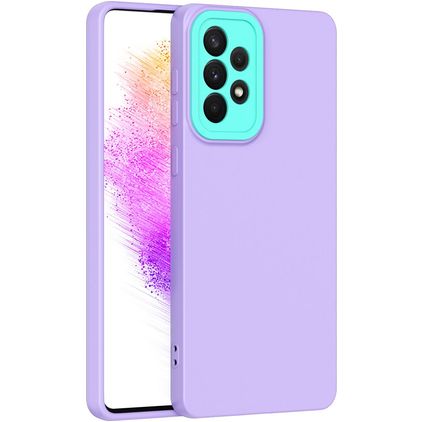 Mobigear Colors Samsung Galaxy A73 Hülle Flexibles TPU Backcover - Lila
