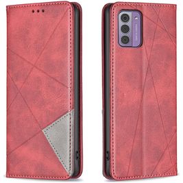 Mobigear Rhombus Slim Nokia G42 Hülle Klapphülle - Rot