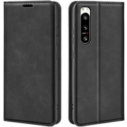Mobigear Retro Slim Sony Xperia 5 IV Klapphülle Portemonnaie - Schwarz