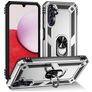 Mobigear Armor Ring Samsung Galaxy A14 Hülle Hardcase Backcover Stoßfest mit Ringhalter - Silber