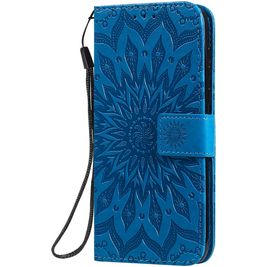 Mobigear Sunflower Motorola Moto G8 Plus Hülle Klapphülle Geldbörse - Blau