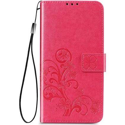 Mobigear Clover Samsung Galaxy A52s 5G Hülle Klapphülle Geldbörse - Magenta