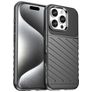Mobigear Groove iPhone 16 Pro Hülle Flexibles TPU Backcover - Schwarz
