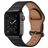 Mobigear Venezia Leder Apple Watch Armband Dornschließe - 42/41/40/38 mm - Schwarz