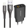 Mobigear Essentials Single USB-C Ladegerät Apple Lightning 1 Meter Power Delivery 25W - Schwarz