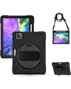 Mobigear SureGrip XGuard iPad Pro 11 Zoll (2022) Hülle Kunststoff,Silikon Backcover + Stifthalter + Schulterträger + Ständer - Schwarz