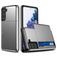 Mobigear Card Samsung Galaxy S21 Hülle Hardcase Backcover Stoßfest mit Kartenhalter - Grau