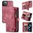 Caseme 008 iPhone 13 Mini Hülle Abnehmbare 2in1 Klapphülle Geldbörse - Rot