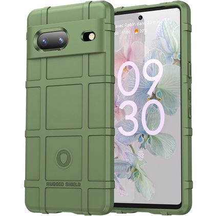 Mobigear Rugged Shield Google Pixel 7 Hülle Flexibles TPU Backcover Stoßfest - Grün