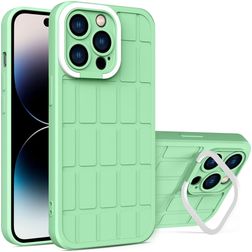 Mobigear Cube iPhone 14 Pro Hülle Hardcase Backcover mit Ständer - Grün