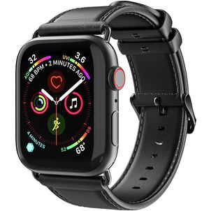 Dux Ducis Business Leder Apple Watch Armband Dornschließe - 42/41/40/38 mm - Schwarz