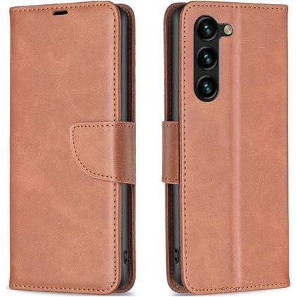 Mobigear Excellent Samsung Galaxy S23 Plus Hülle Klapphülle Geldbörse - Braun