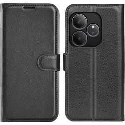 Mobigear Classic Realme GT 6 Hülle Klapphülle Geldbörse - Schwarz