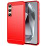 Mobigear Brushed Slim Samsung Galaxy S24 FE Hülle Flexibles TPU Backcover - Rot