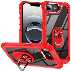 Mobigear Crystal Ring iPhone 17e Hülle Hardcase Backcover mit Ringhalter - Rot