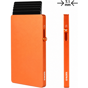 Valenta Cardprotector Aluminium Kartenetui - 5 Karten - MagSafe Kompatibel - Orange