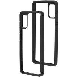 Mobiparts Rugged Clear Samsung Galaxy A41 Hülle Hardcase Backcover Stoßfest - Transparent / Schwarz