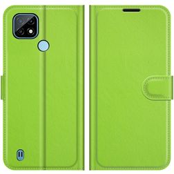 Mobigear Classic Realme C21 Hülle Klapphülle Geldbörse - Grün