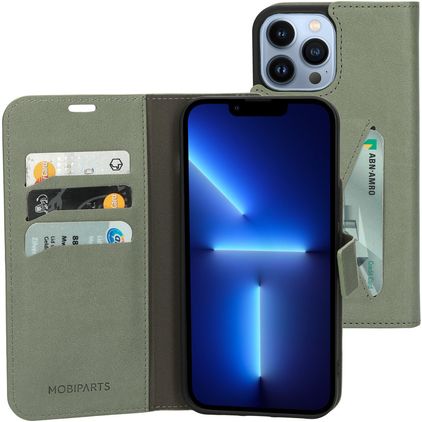 Mobiparts Classic Wallet iPhone 13 Pro Max Klapphülle Portemonnaie - Stone Green