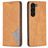 Mobigear Rhombus Slim Samsung Galaxy S24 Plus Hülle Klapphülle - Cognac