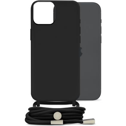 Mobilize Lanyard Gelly iPhone 15 Plus Flexibles TPU Handykette - Schwarz