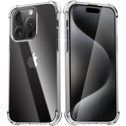 Mobigear Cushion Durchsichtig iPhone 15 Pro Hülle Flexibles TPU Backcover Stoßfest - Transparent