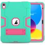 Mobigear ShieldStand iPad 10 (2022) Hülle Kunststoff,Silikon Backcover + Ständer - Pink / Türkis