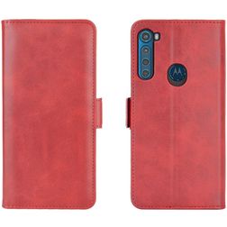 Mobigear Slim Magnet Motorola One Fusion Plus Hülle Klapphülle Geldbörse - Rot