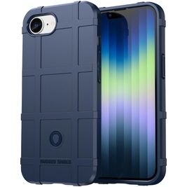 Mobigear Rugged Shield iPhone 16e Hülle Flexibles TPU Backcover Stoßfest - Blau