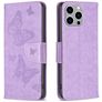 Mobigear Butterfly iPhone 15 Pro Max Hülle Klapphülle Geldbörse - Lila
