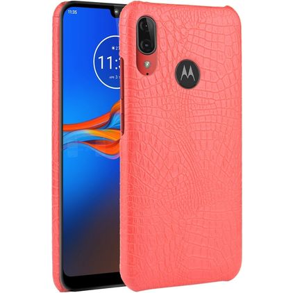 Mobigear Croco Motorola Moto E6 Plus Hülle Backcover - Rot