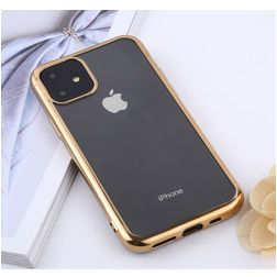 Mobigear Royal iPhone 11 Pro Max Hülle Flexibles TPU Backcover - Transparent / Gold