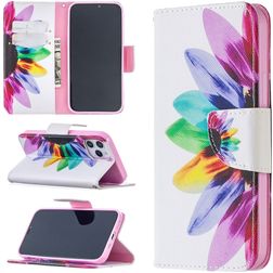 Mobigear Design iPhone 12 Pro Hülle Klapphülle Geldbörse - Sonnenblume