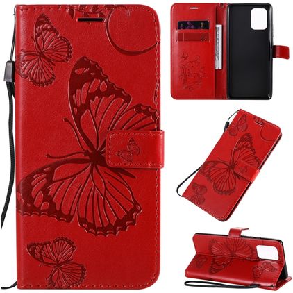 Mobigear Butterfly Samsung Galaxy S10 Lite Klapphülle Portemonnaie - Rot