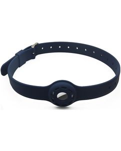 Mobigear Apple AirTag Hülle Flexibles Silikon Halsband - 23.5 - 47.5 cm - Blau