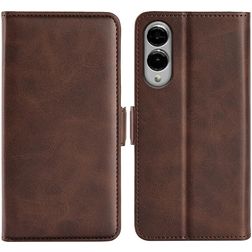 Mobigear Slim Magnet Samsung Galaxy S25 Edge Hülle Klapphülle Geldbörse - Braun