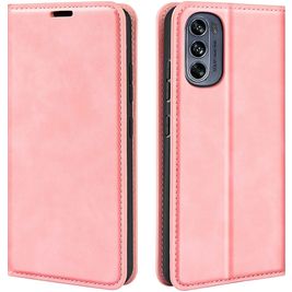 Mobigear Retro Slim Motorola Moto G62 Hülle Klapphülle Geldbörse - Pink