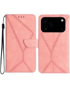 Mobigear Stitch iPhone 18 Pro Max Klapphülle Portemonnaie - Pink