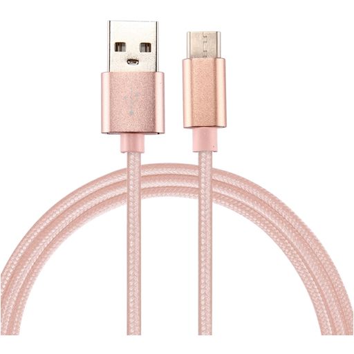 Mobigear Nylon USB-A auf USB-C Kabel 3 Meter - Roségold