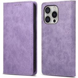 Mobigear Wallet iPhone 16 Pro Hülle Klapphülle Geldbörse - Lila