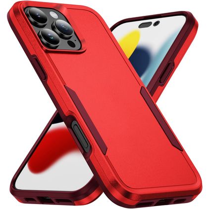 Mobigear Heavy Armor iPhone 16 Pro Max Hülle Hardcase Backcover Stoßfest - Rot