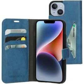 Mobiparts Classic Wallet iPhone 14 Hülle Klapphülle Geldbörse - Steel Blue