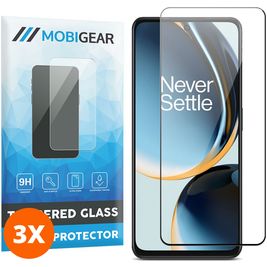 Mobigear Premium OnePlus Nord CE 3 Lite Panzerglas Gehärtetes Glas Displayschutz - Hüllenfreundlich - Schwarz (3er Pack)