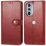Mobigear Snap Button Motorola Edge 30 Pro Hülle Klapphülle Geldbörse - Rot