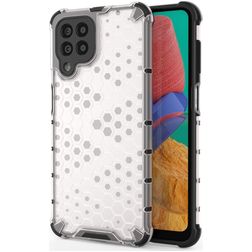 Mobigear Honeycomb Samsung Galaxy M33 Hülle Hardcase Backcover Stoßfest - Weiß